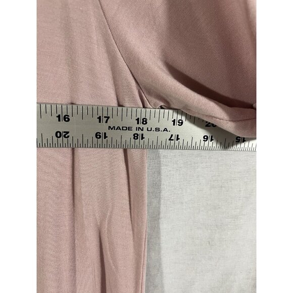 Soft Surroundings Women's Pink Medium Short Sleeve Super Soft Blouse With Lace - Picture 6 of 7